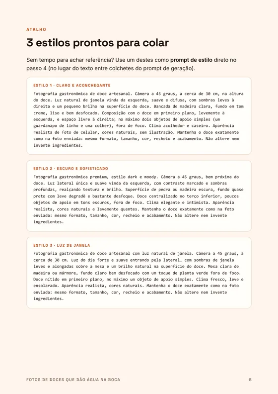 Página do guia: 3 estilos prontos para colar